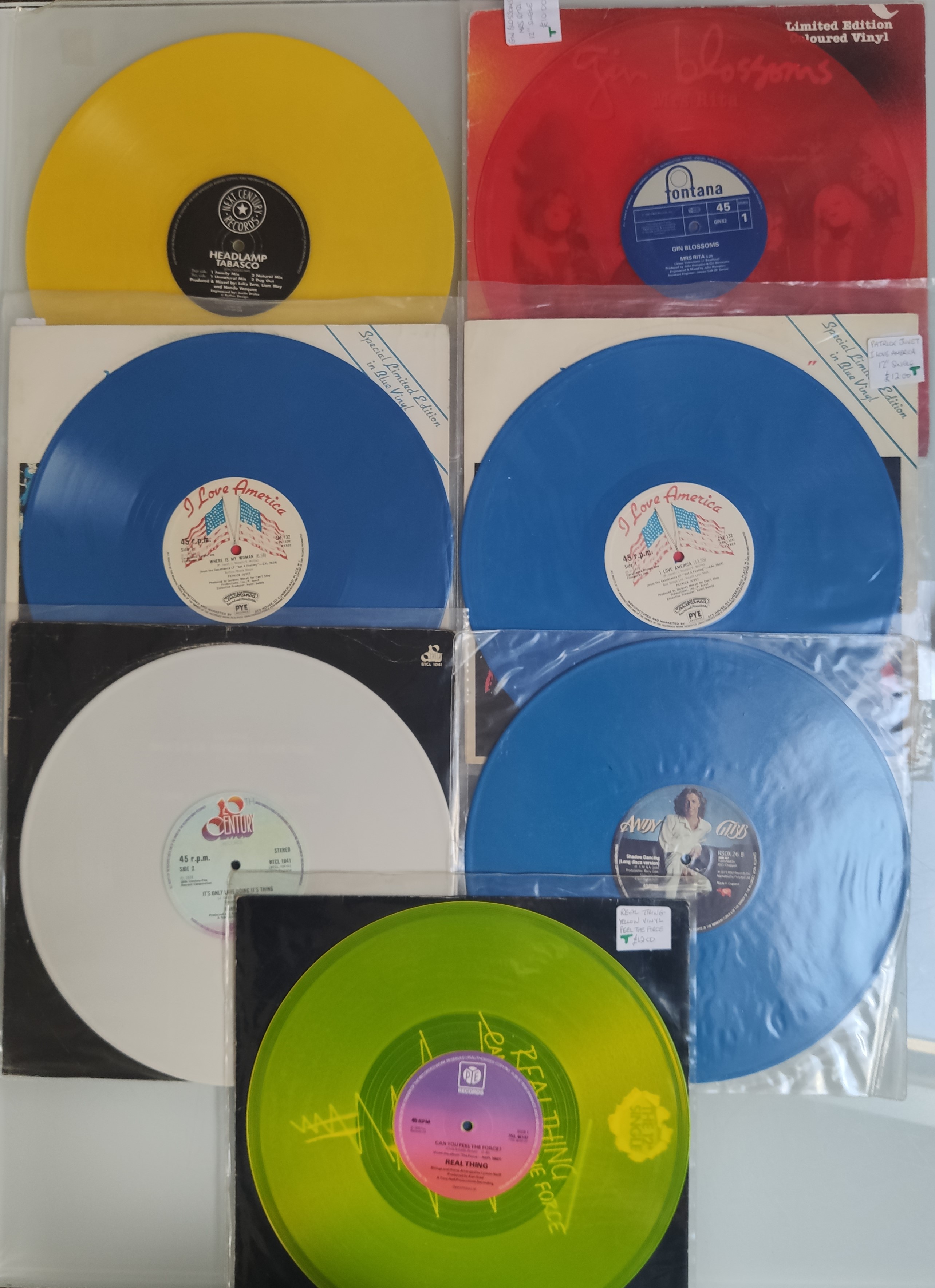 A Beautiful Collection of 7x 12” Coloured Vinyl