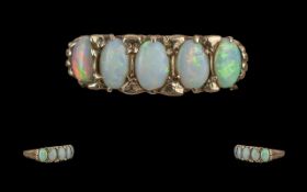 A Stunning Edwardian 9ct Gold & Opal Ring - Australian White Crystal Opal.