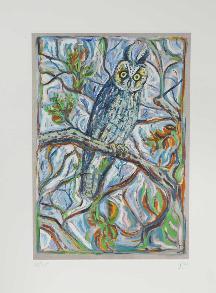 Billy Childish (1959-) Reunion Owl, From The Ghosts of Gone Birds Suite, Signed Limited Edition