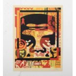 Shepard Fairey (B 1970)Andre Face Collage, Left Face, Signed 2020, Obey Giant. Street/Urban/Graff...