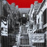 Logan Hicks (B.1971 ) Sunset Apartment Complex, Screen Print, Early Limited Ed, Black Rat Press 2...