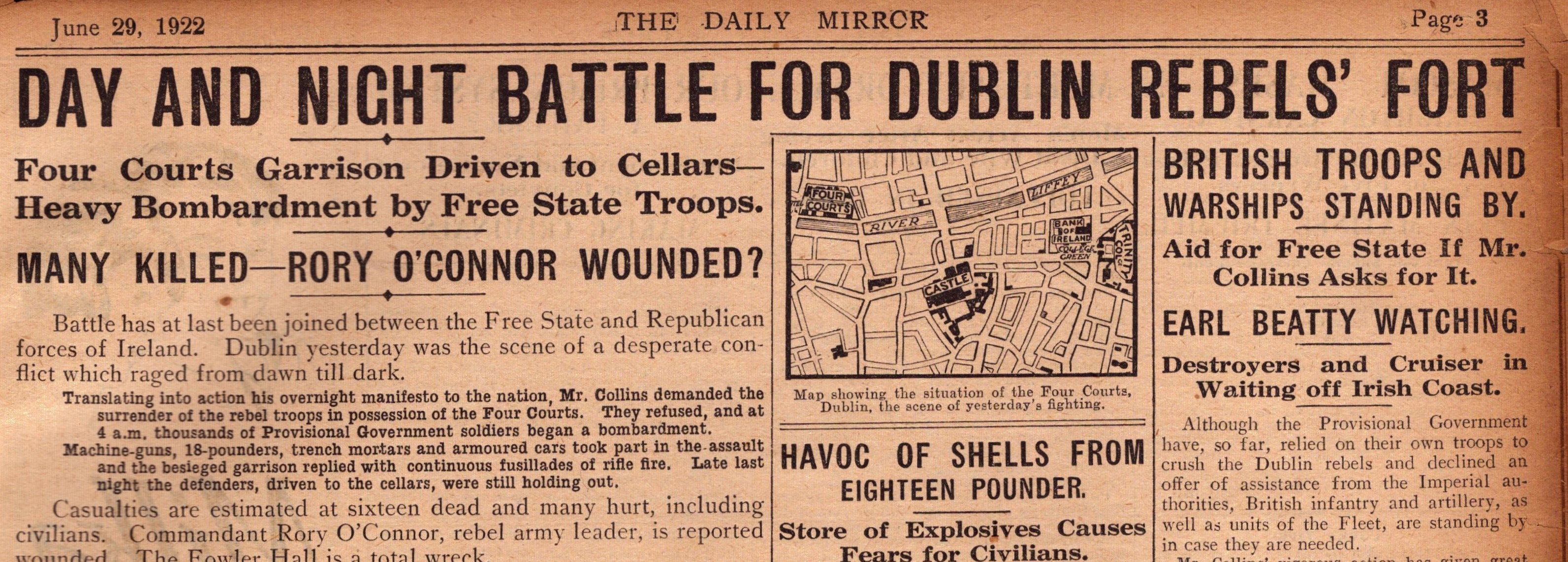 Irish Civil War Antique Rare Newspaper Irish the Battle Of Dublin Rare Reports & Images. - Image 9 of 11