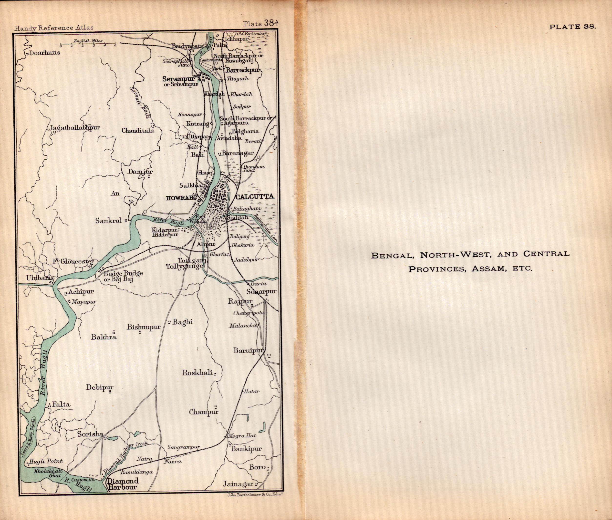 Bengal Assam India Etc Double Sided Victorian Antique 1898 Map. - Image 2 of 3