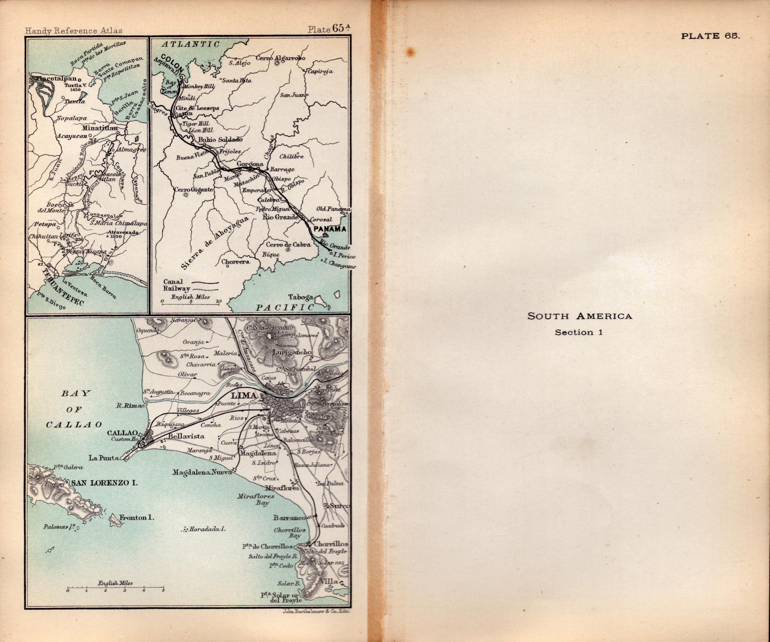 South America Brazil Peru Etc Double Sided Victorian Antique 1896 Map. - Image 2 of 3