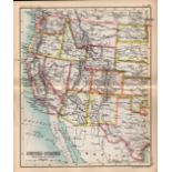 United States Western Double Sided Victorian Antique 1898 Map.