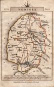 Norfolk John Cary’s 1792 Antique George III Coloured Engraved Map.