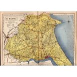 Yorkshire East Riding Large Victorian Letts 1884 Antique Coloured Map