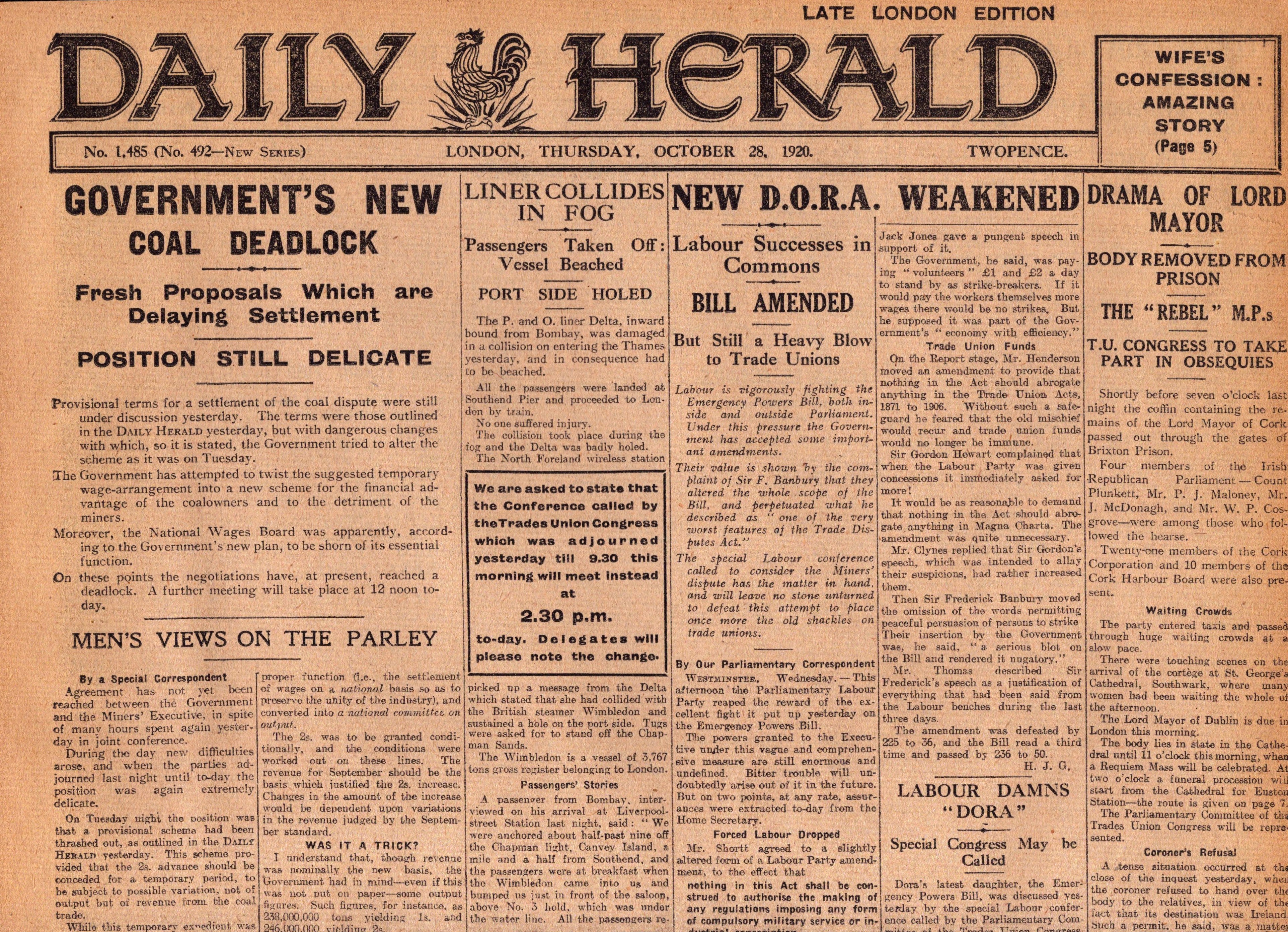 Irish War of Independence News Reports Black & Tans, Hunger Strikes 1920-14.