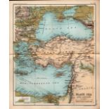 Black Sea & Levant Double Sided Victorian Antique 1898 Map.