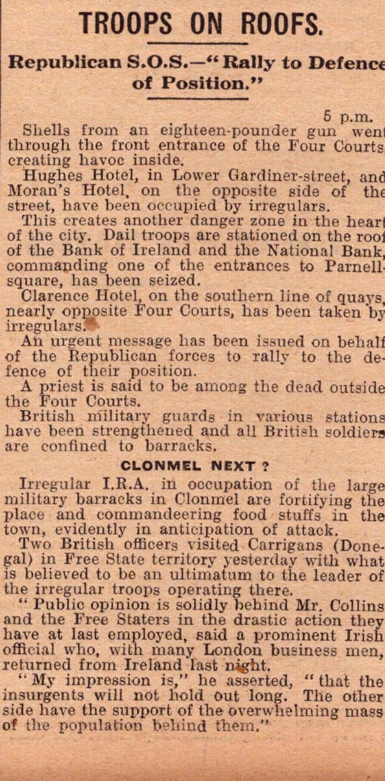 Irish Civil War Antique Rare Newspaper Irish the Battle Of Dublin Rare Reports & Images. - Image 11 of 11