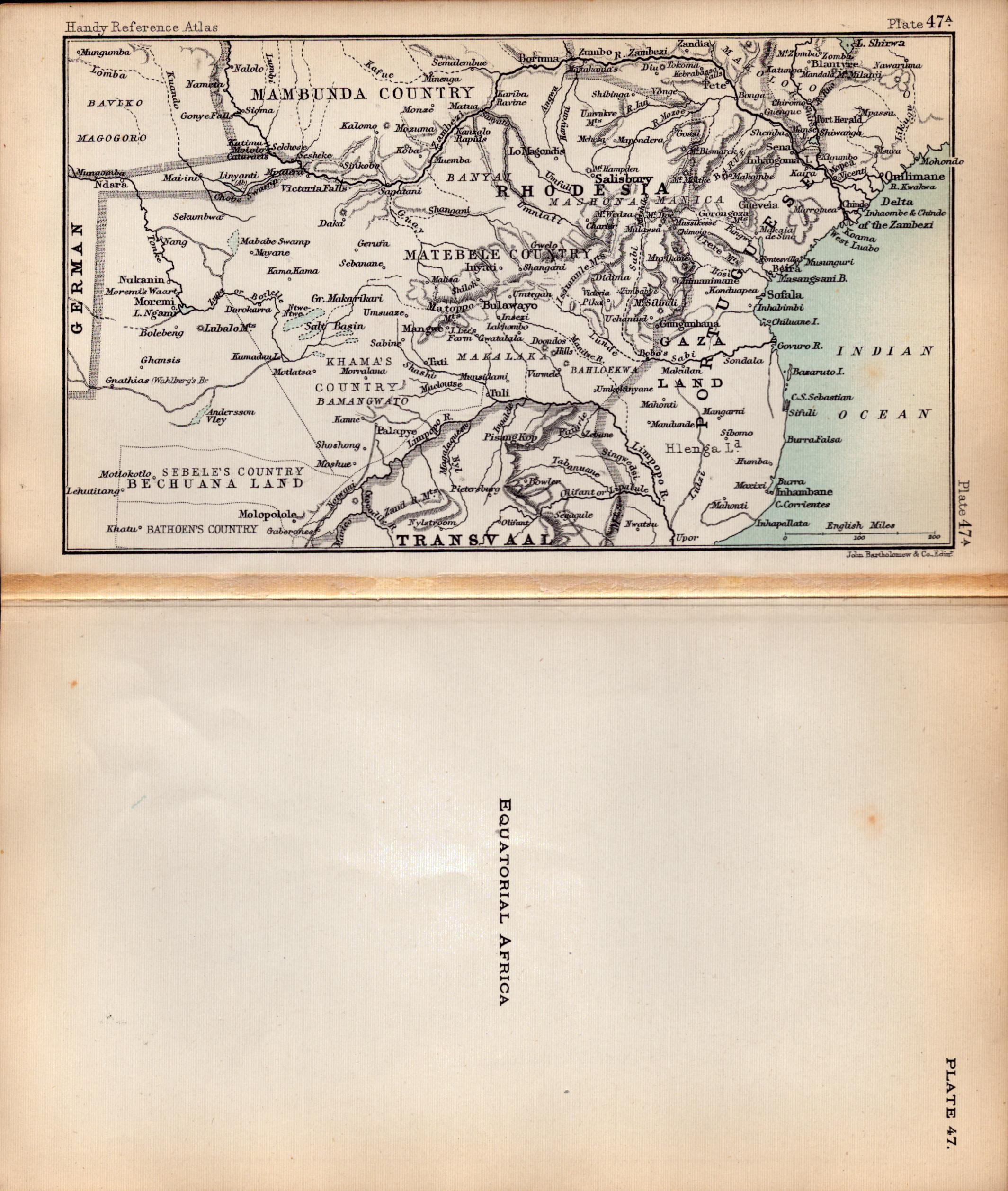 Equatorial Africa Double Sided Victorian Antique 1898 Map. - Image 2 of 3