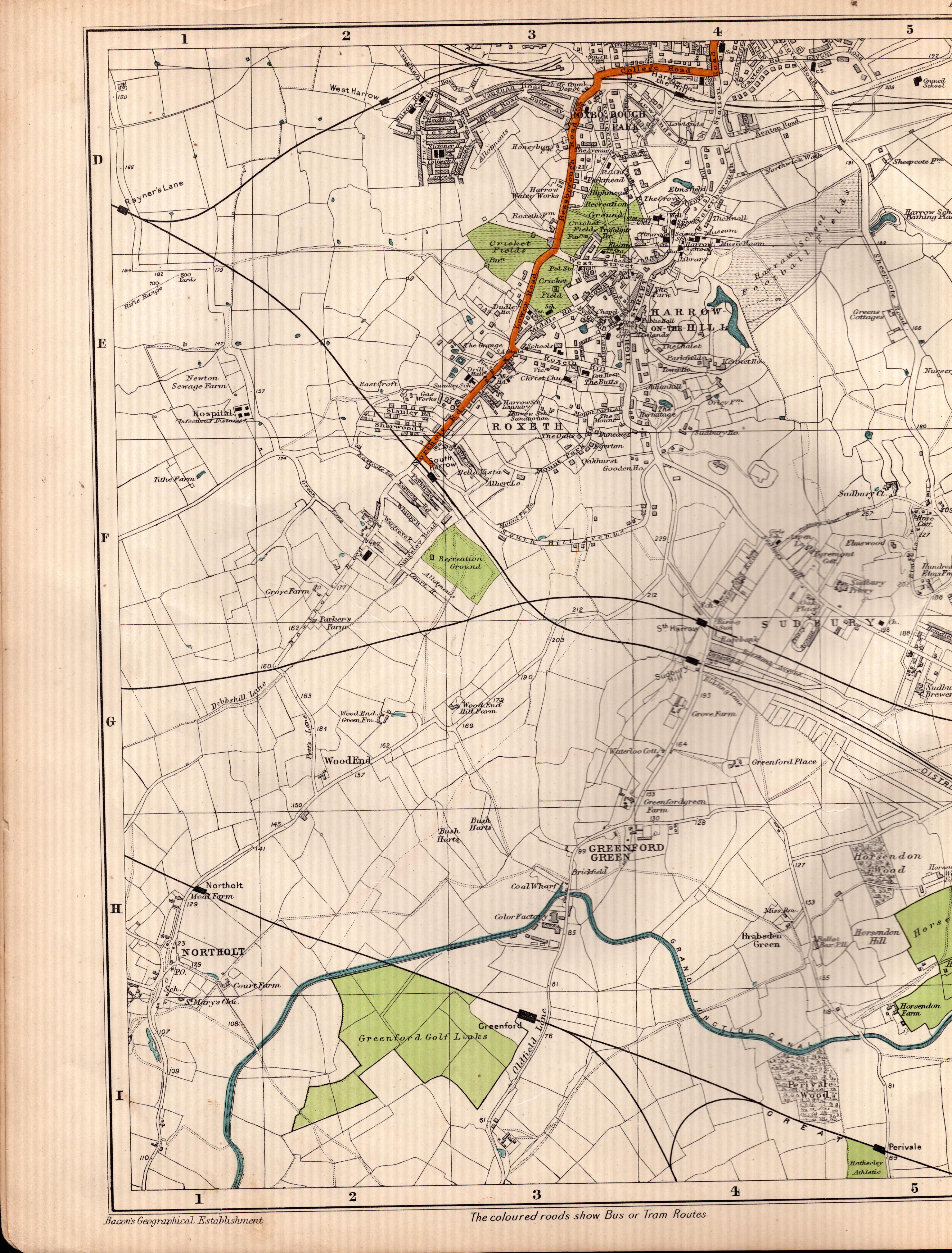 Bacons Vintage London Suburbs Harrow On The Hill, Wembley Etc. - Image 2 of 4