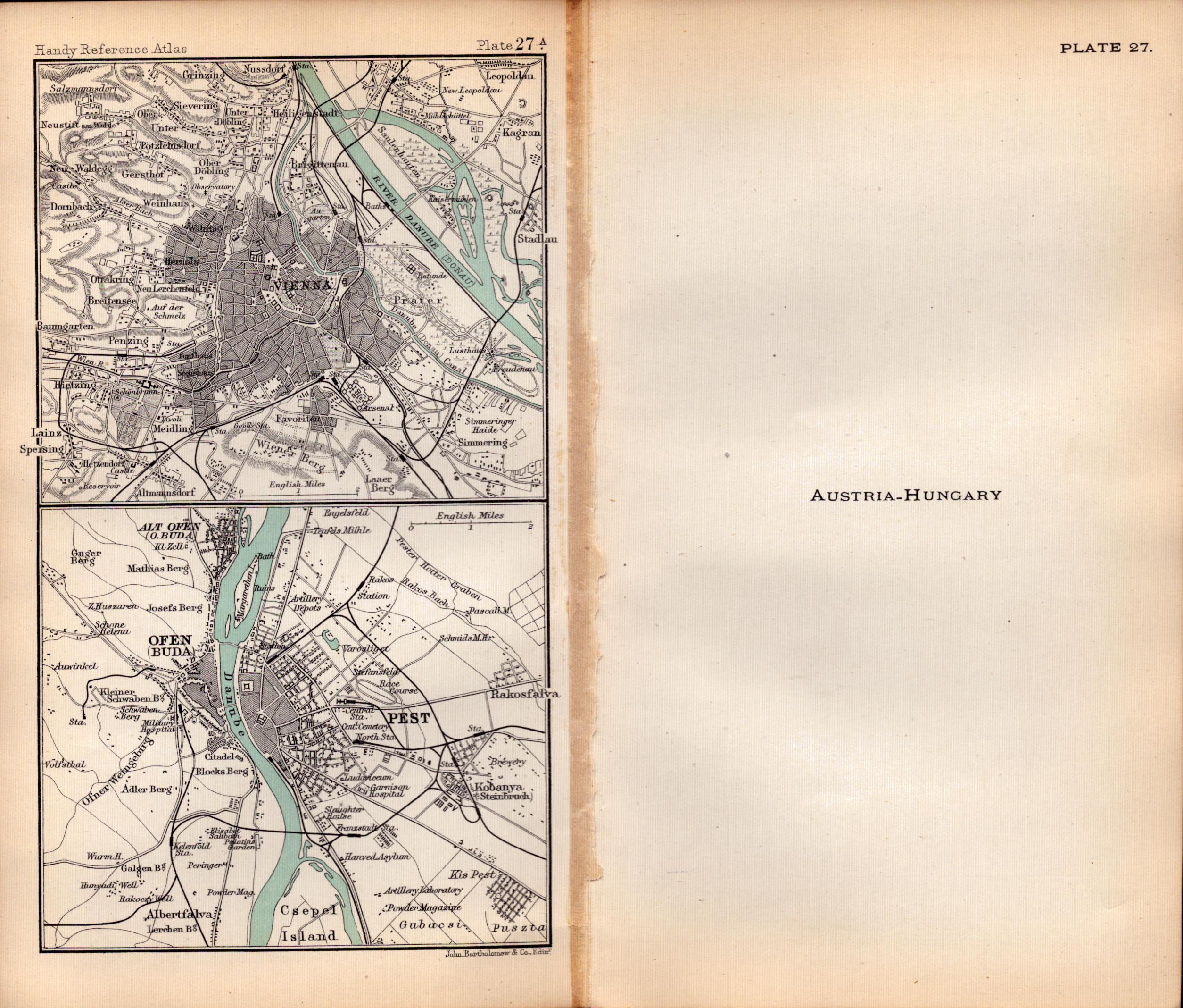 Austria-Hungary Double Sided Victorian Antique 1898 Map. - Image 2 of 3