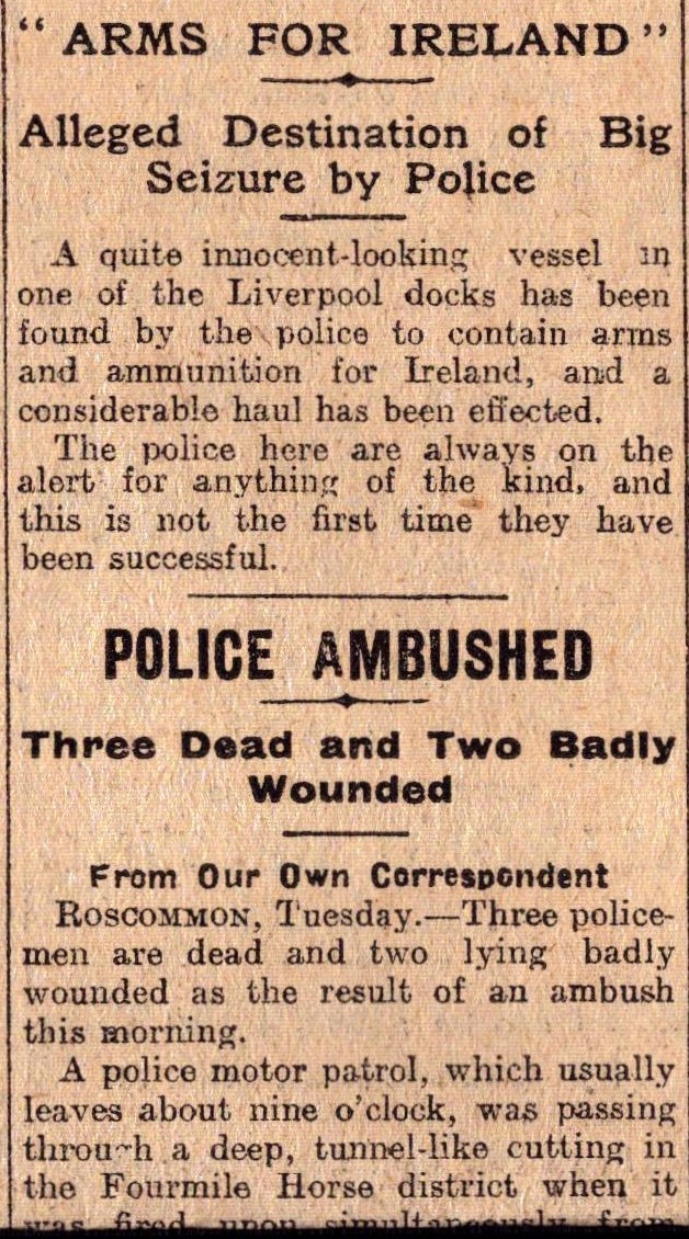 Irish War of Independence News Reports Black & Tans, Hunger Strikes 1920-4. - Image 8 of 9