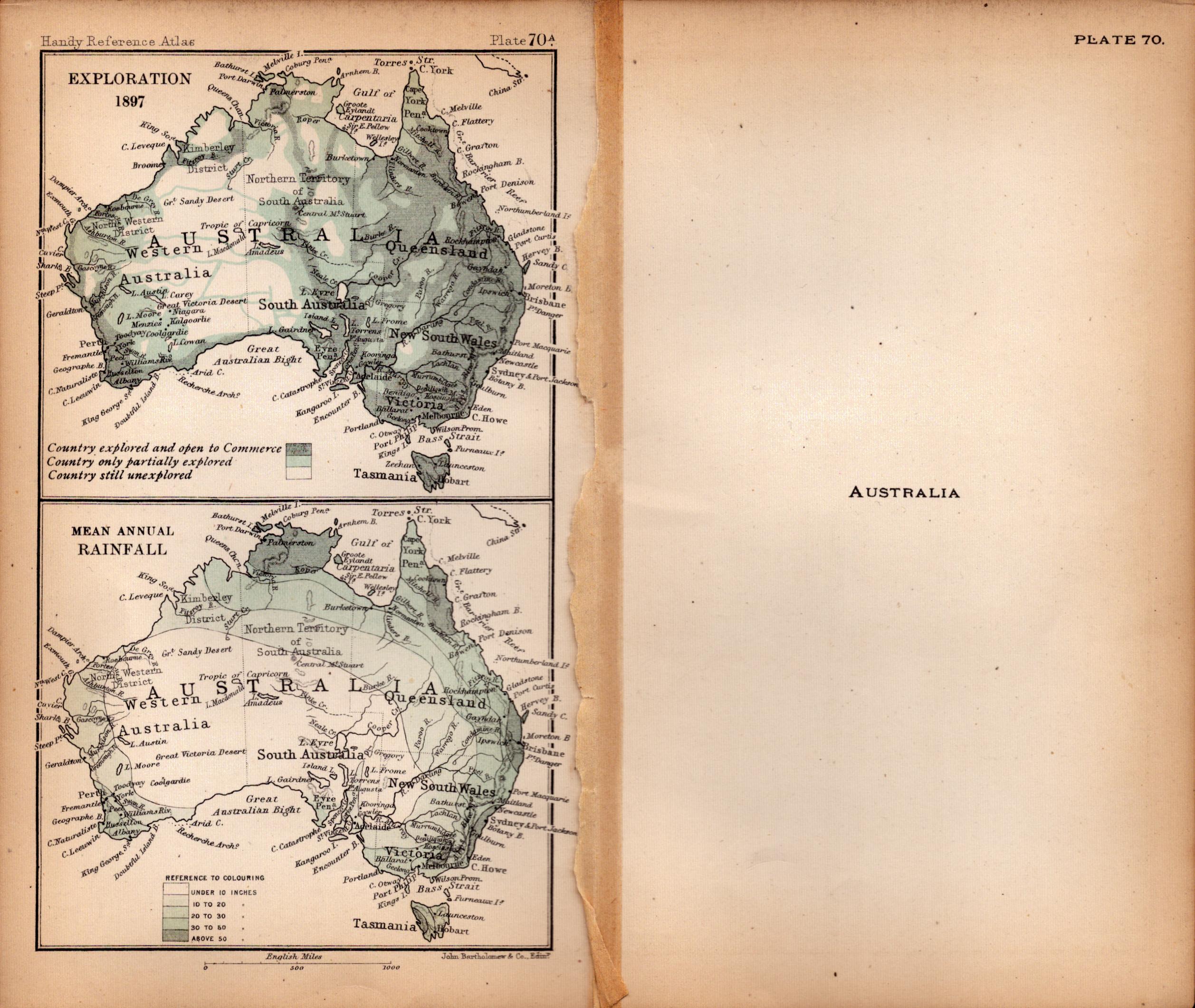 Australia Double Sided Victorian Antique Coloured 1898 Map. - Image 2 of 3