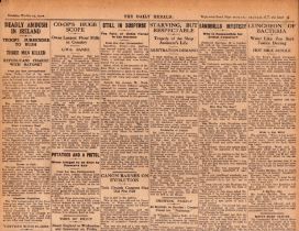 Irish War of Independence News Reports Black & Tans, Hunger Strikes 1920-8.