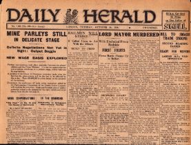 Irish War of Independence News Reports Black & Tans, Hunger Strikes 1920-11.