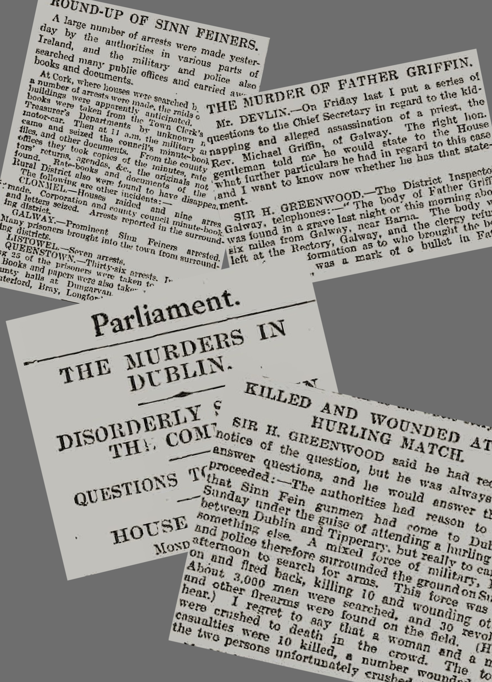 Ireland 1920 Bloody Sunday Michael Collins & The Croke Park Massacre Reports. - Image 2 of 5