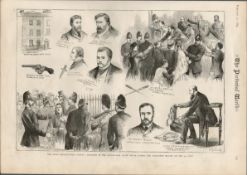 The Irish Assassination Fenians Being Tried Kilmainham Court Print 1883.