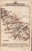 Northamptonshire John Cary’s 1792 Antique George III Coloured Engraved Map.