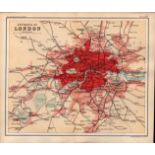 London And Its Environs Double Sided Antique 1896 Map.