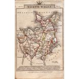 North Wales John Cary’s 1792 Antique George III Coloured Engraved Map.