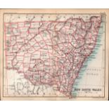 New South Wales Australia Double Sided Victorian Antique 1896 Map.