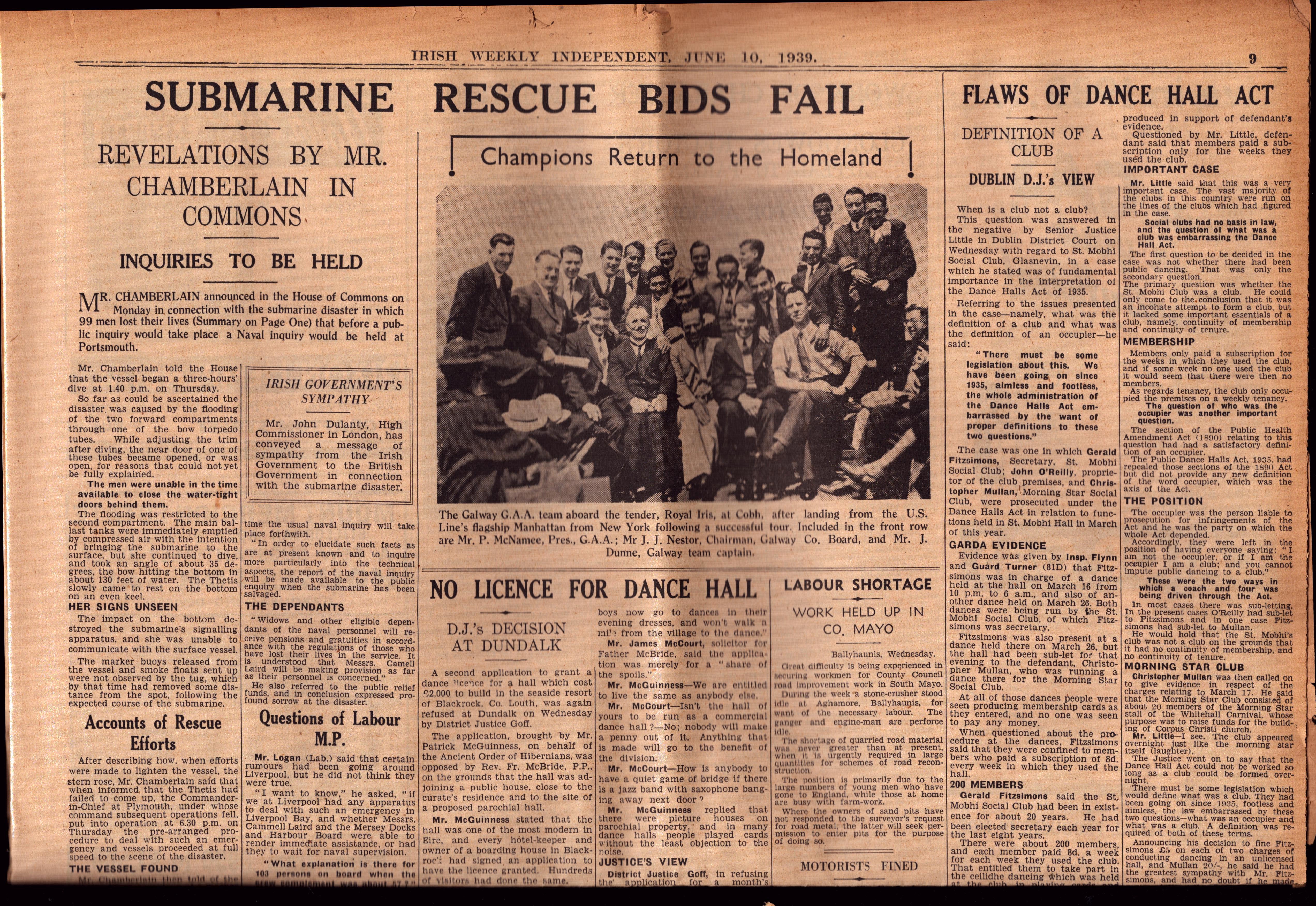 Complete Edition the Weekly Irish Independence 10th June 1939 Newspaper. - Bild 3 aus 6