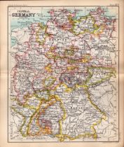 The Germany Empire Double Sided Victorian Antique 1898 Map.