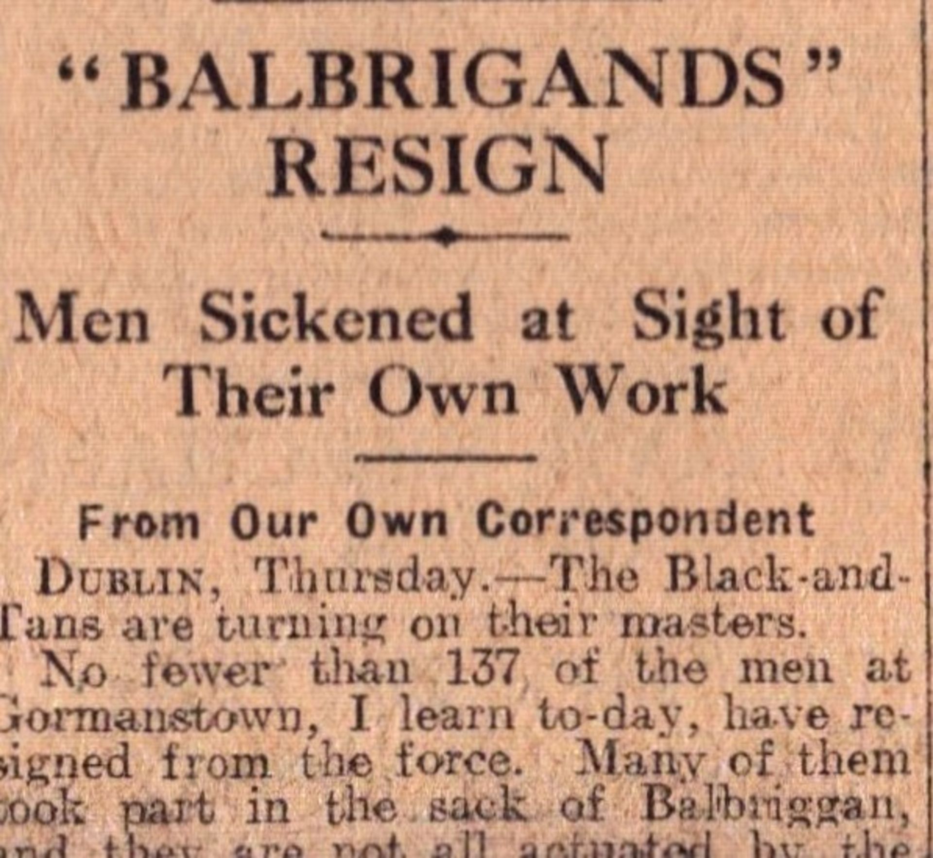 Irish War of Independence News Reports Black & Tans, Hunger Strikes 1920-1. - Image 5 of 7