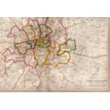 Bacons Vintage London County Courts Bus & Tram Routes Map.