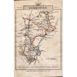 Berkshire John Cary’s 1792 Antique George III Coloured Engraved Map.