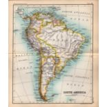 South America Double Sided Victorian Antique 1898 Map.