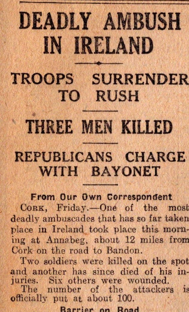 Irish War of Independence News Reports Black & Tans, Hunger Strikes 1920-8. - Image 3 of 4