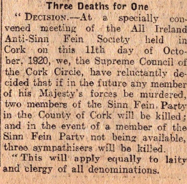 Irish War of Independence News Reports Black & Tans, Hunger Strikes 1920-4. - Image 3 of 9