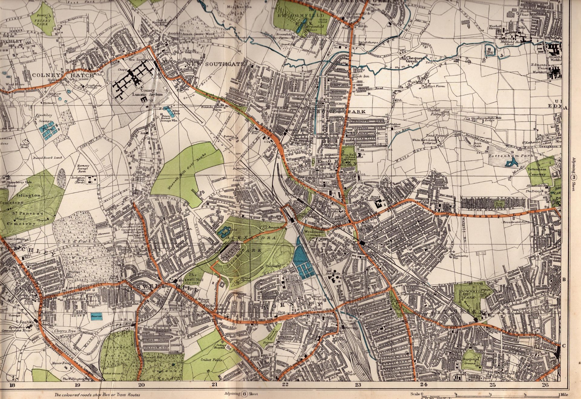 Collection 9 Vintage George Bacon London & Suburbs Large Scale Maps - Image 8 of 9