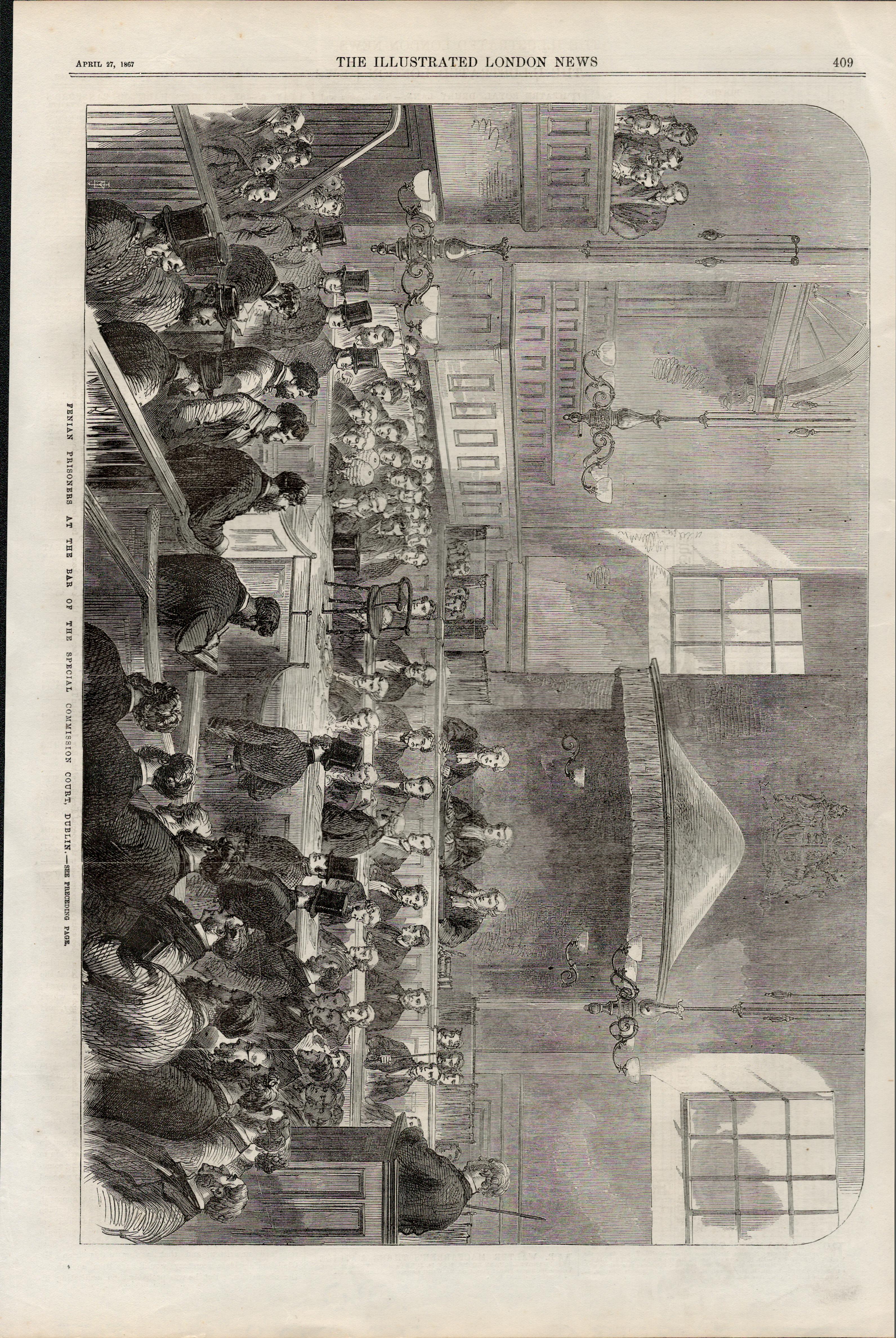 Fenian Irish Brotherhood Prisoners Being Tried Special Court Dublin 1867.