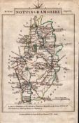 Nottinghamshire John Cary’s 1792 Antique George III Coloured Engraved Map.