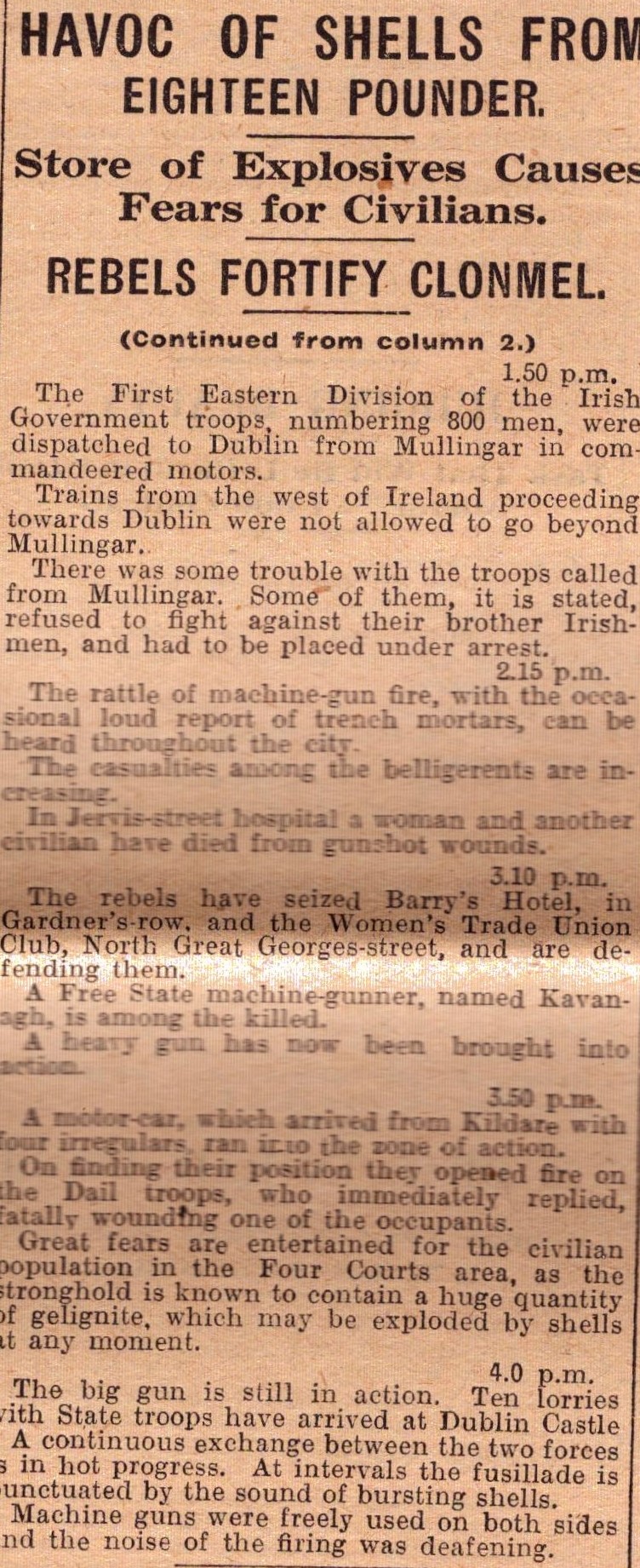 Irish Civil War Antique Rare Newspaper Irish the Battle Of Dublin Rare Reports & Images. - Image 10 of 11