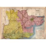 The County of Essex Large Victorian Letts 1884 Antique Coloured Map.