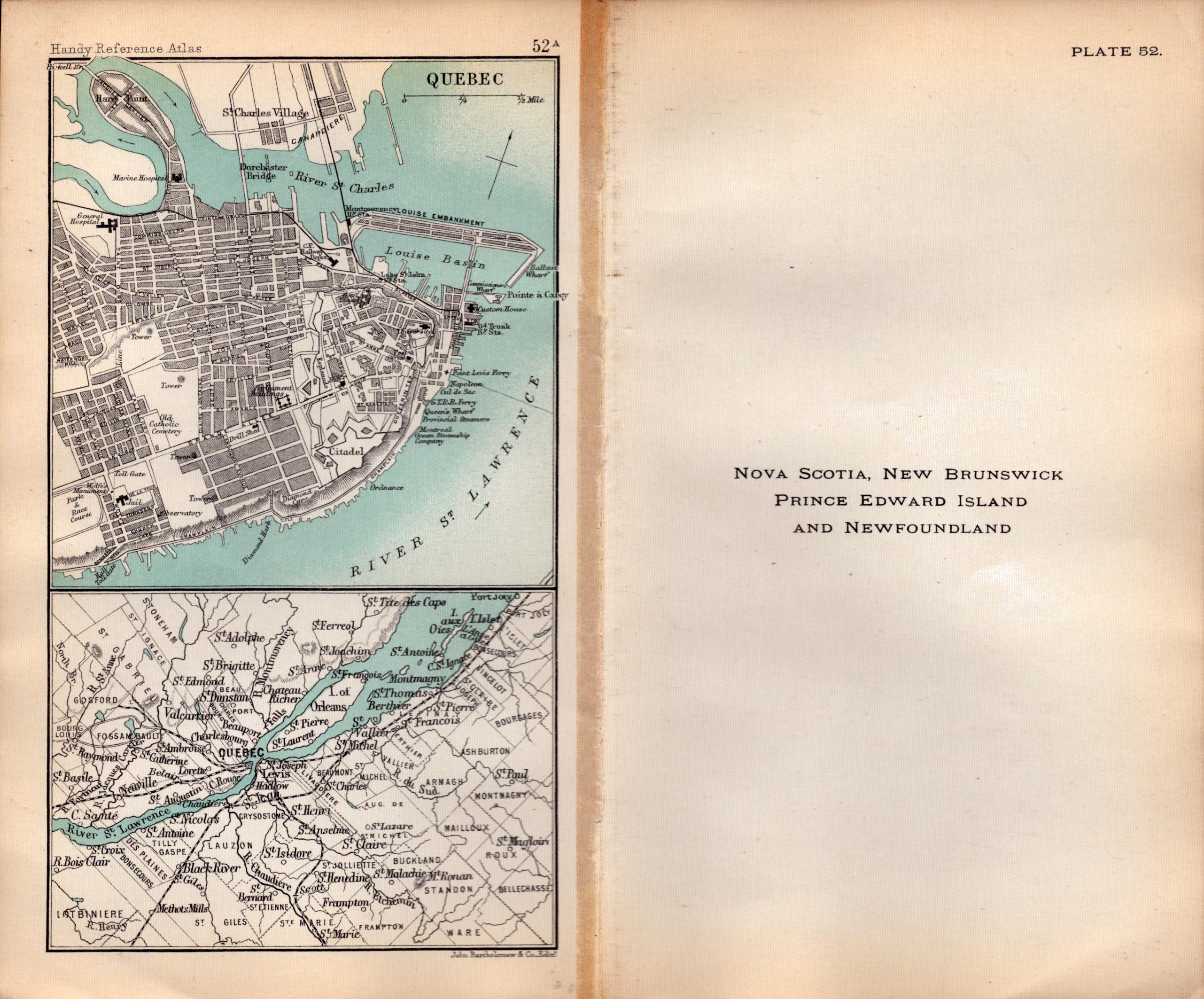 Nova Scotia Newfoundland Canada Double Sided Antique 1896 Map. - Image 2 of 3