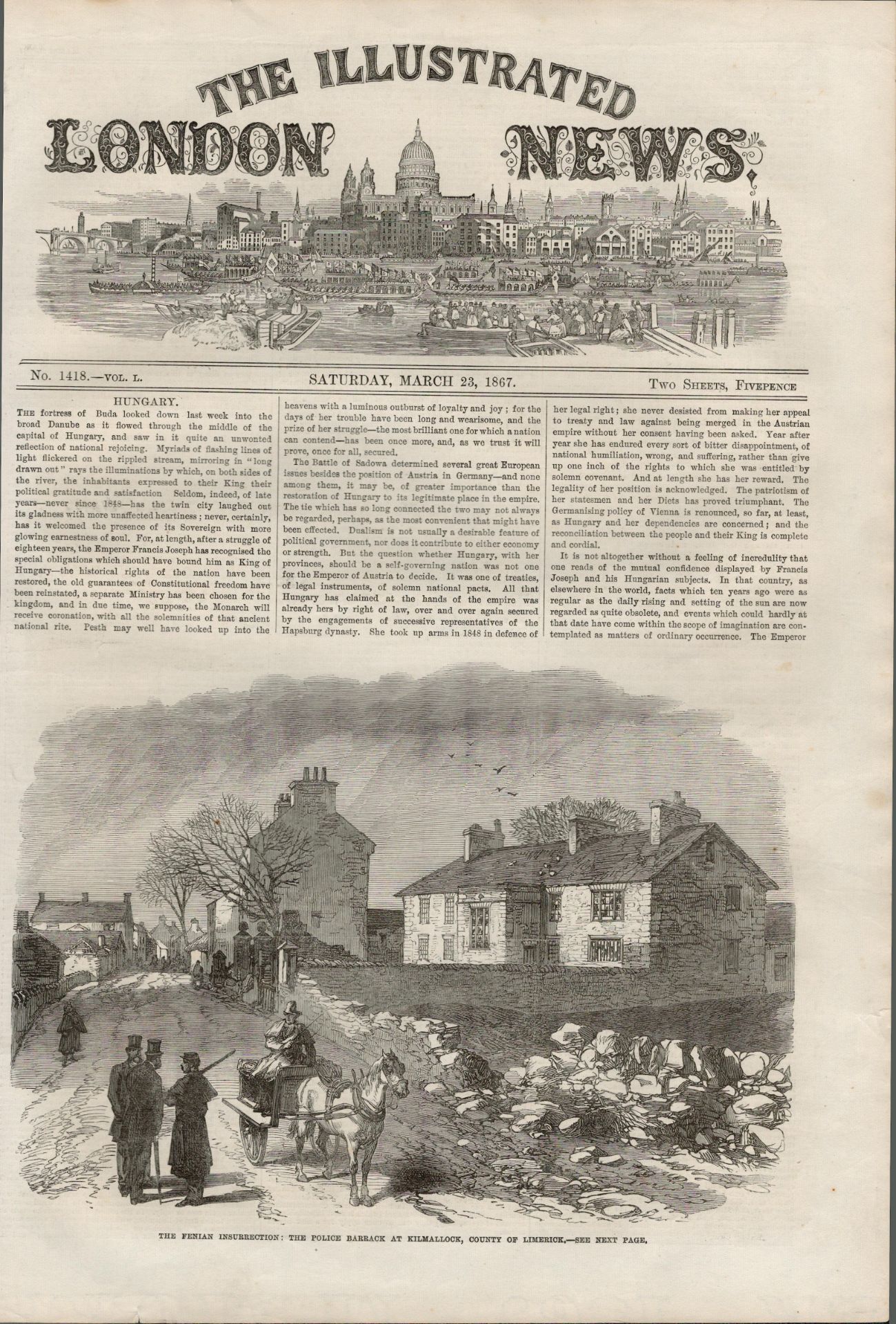 Fenian Irish Brotherhood Attack Police Barracks Kilmallock Limerick 1867.