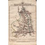 Northumberland John Cary’s 1792 Antique Coloured Engraved Map.