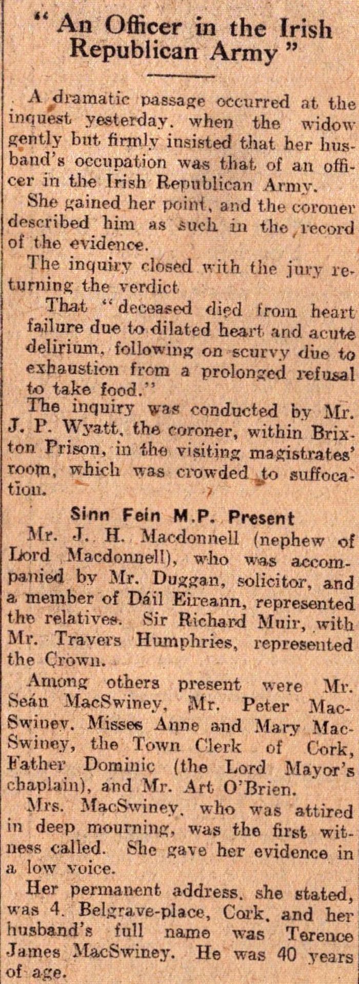 Irish War of Independence News Reports Black & Tans, Hunger Strikes 1920-13. - Image 3 of 5