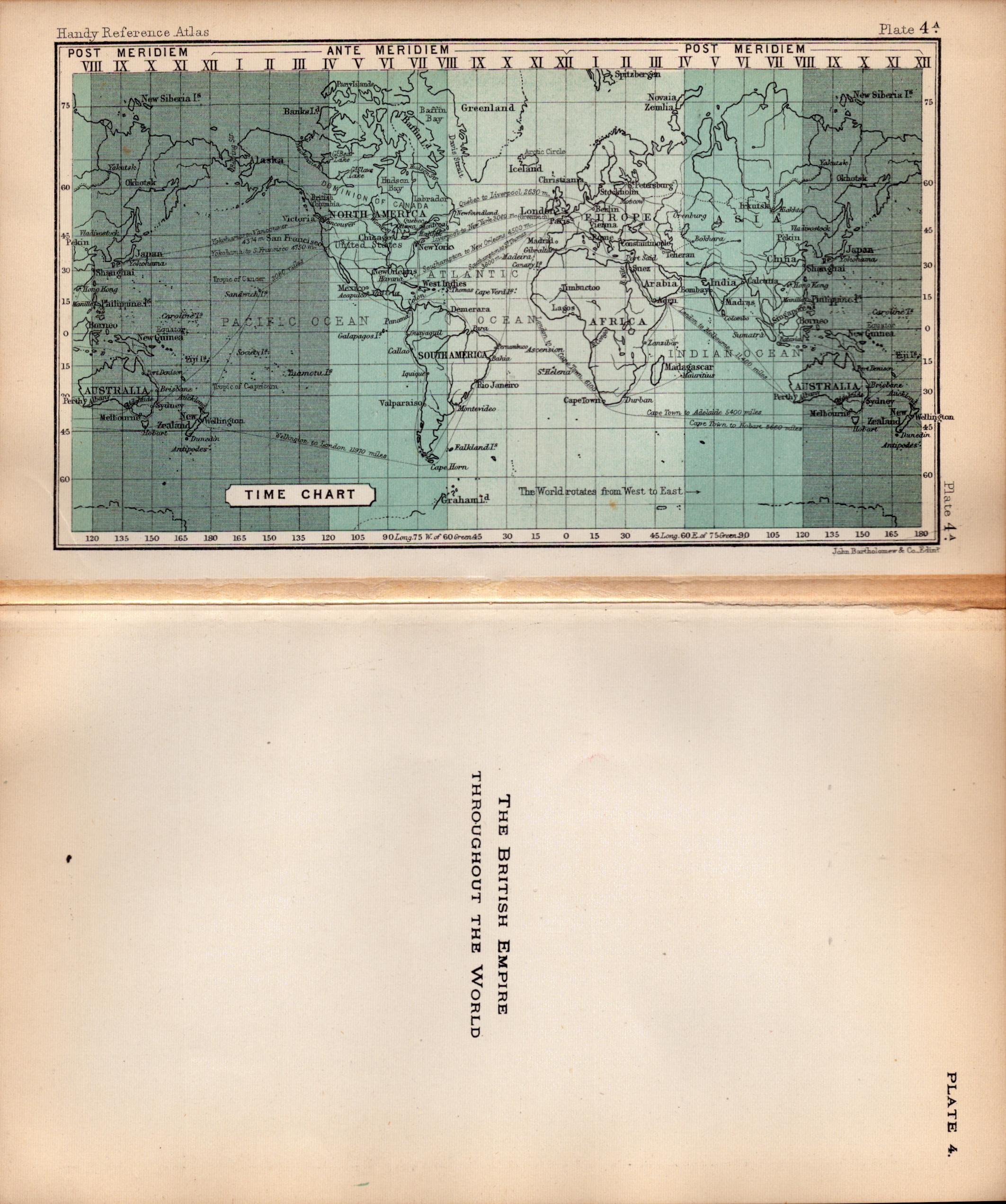 British Empire Around the World Double Sided Victorian Antique 1898 Map. - Image 2 of 3