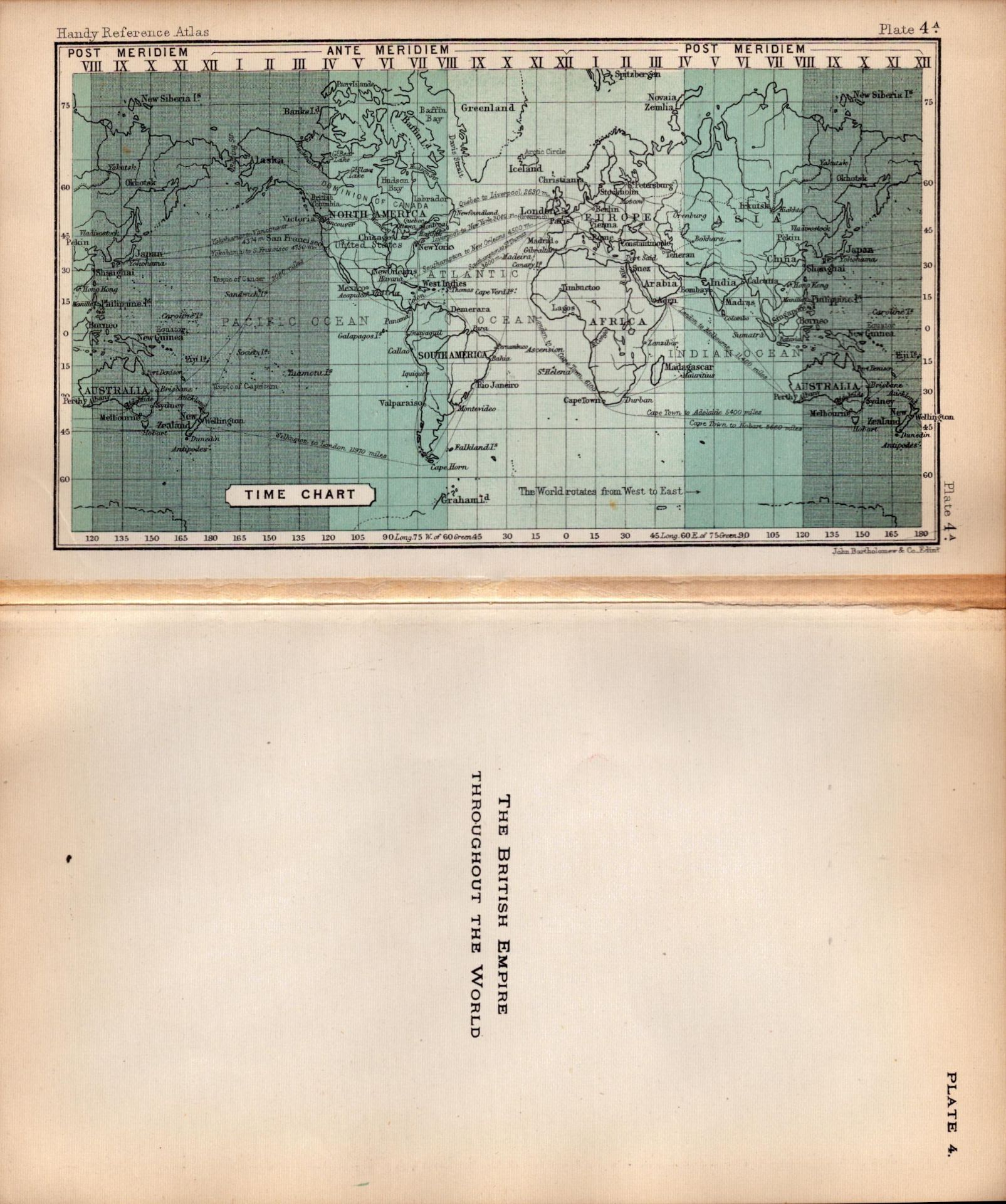 British Empire Around the World Double Sided Victorian Antique 1898 Map. - Image 2 of 3