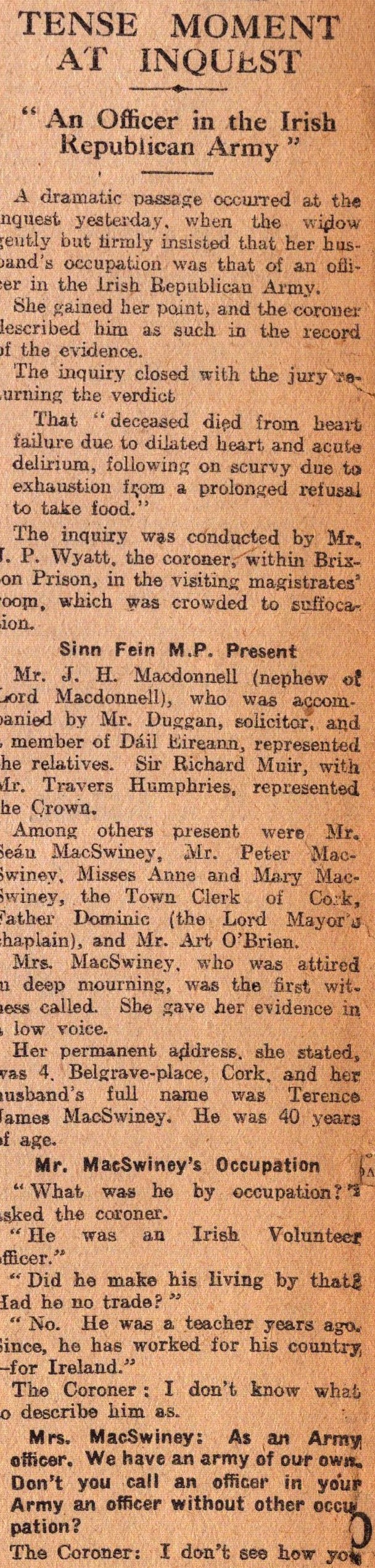 Irish War of Independence News Reports Black & Tans, Hunger Strikes 1920-14. - Image 3 of 4