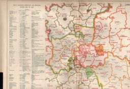 Bacons Vintage London Suburbs Court Petty Sessions Detailed Map.