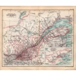 Canada Quebec Province Double Sided Antique 1896 Map.