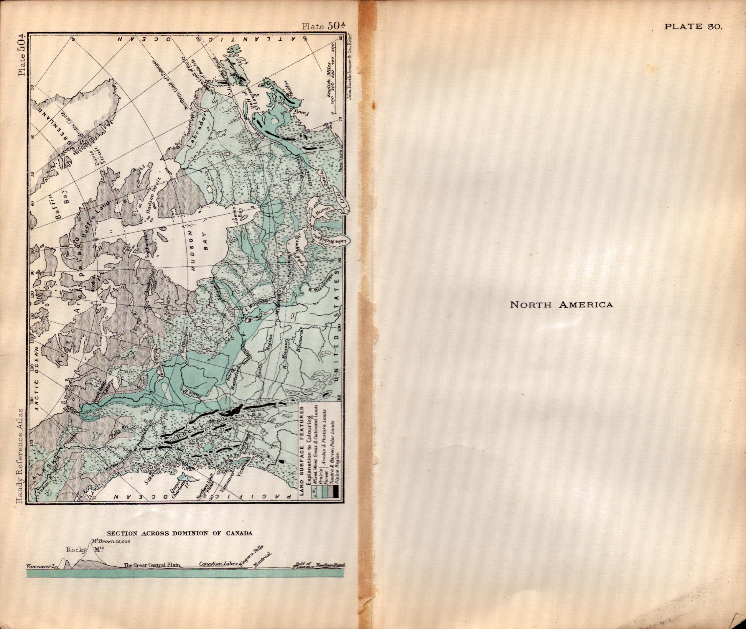 North America Area Double Sided Victorian Antique 1896 Map. - Image 2 of 3